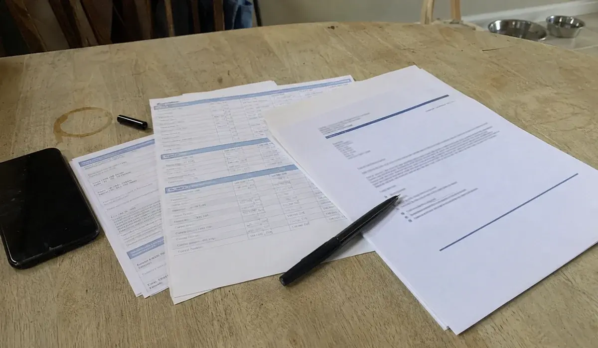 Bank statements and employment offer letter prepared for a Fort Worth apartment application with alternative scoring