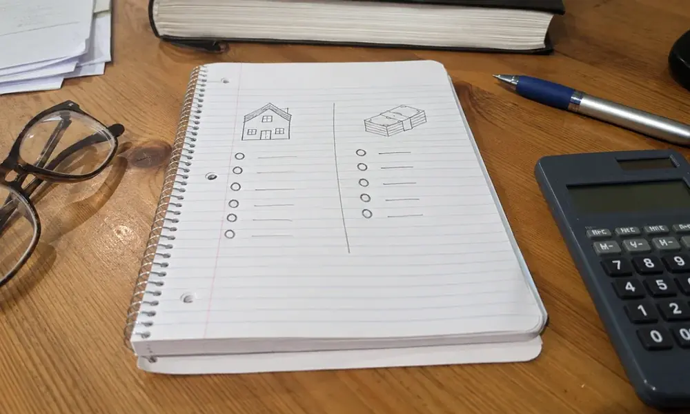 Notepad comparing deposit alternative cost against doubled cash deposit for a Fort Worth apartment